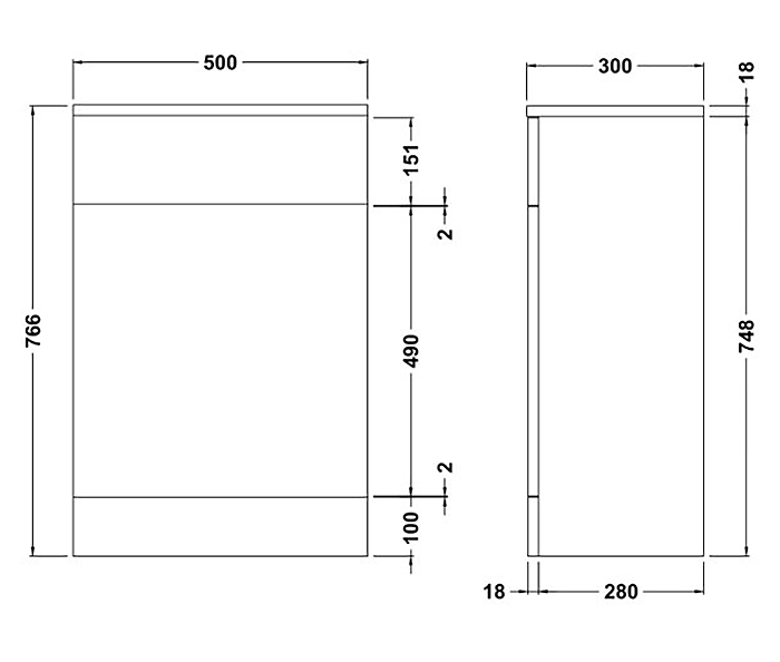 Cove Matt Black WC Toilet Unit Set with Concealed Cistern & Soft-Close Seat – 500mm