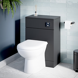 Cove Matt Black WC Toilet Unit Set with Concealed Cistern & Soft-Close Seat - 500mm