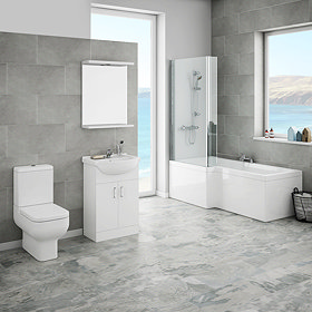 Cove LH Modern Shower Bath Suite Large Image