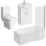 Cove P-Shaped Modern Shower Bath Suite Standard Large Image