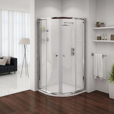 Cove 900 x 900mm Quadrant Shower Enclosure with Tray & Waste Profile Large Image