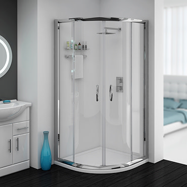 Cove Quadrant Shower Enclosure with Tray + Waste (2 Size Options)  Profile Large Image