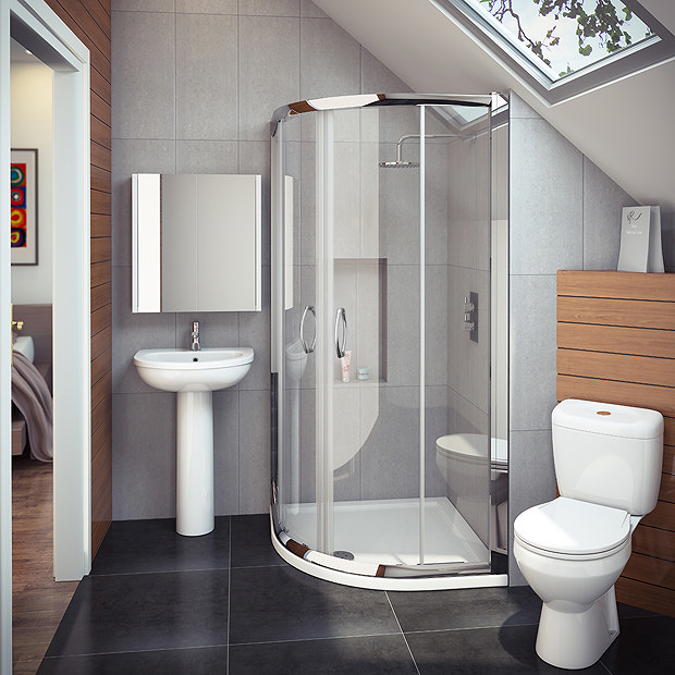 Cove En Suite Bathroom Suite w/ Quadrant Enclosure