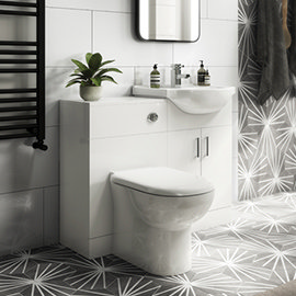 Cove Vanity Unit Cloakroom Suite + Basin Mixer Tap (W1050 x D300mm) Medium Image