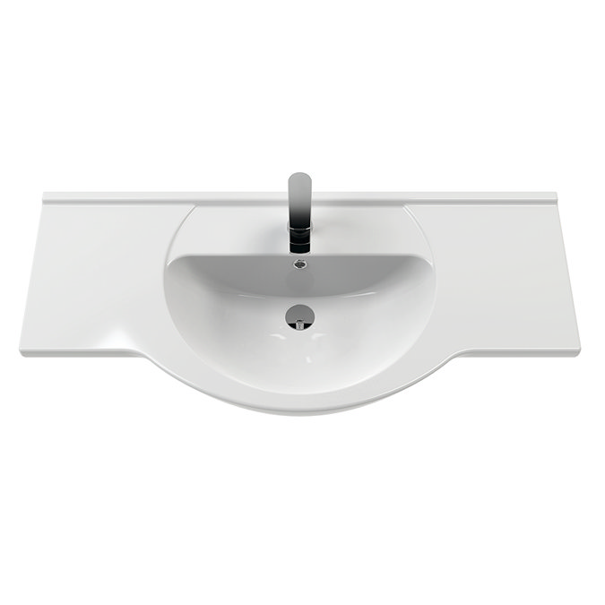 Cove White 1050mm Large Vanity Unit with Brushed Brass Handles