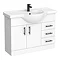Cove White 1050mm Large Vanity Unit with Matt Black Handles