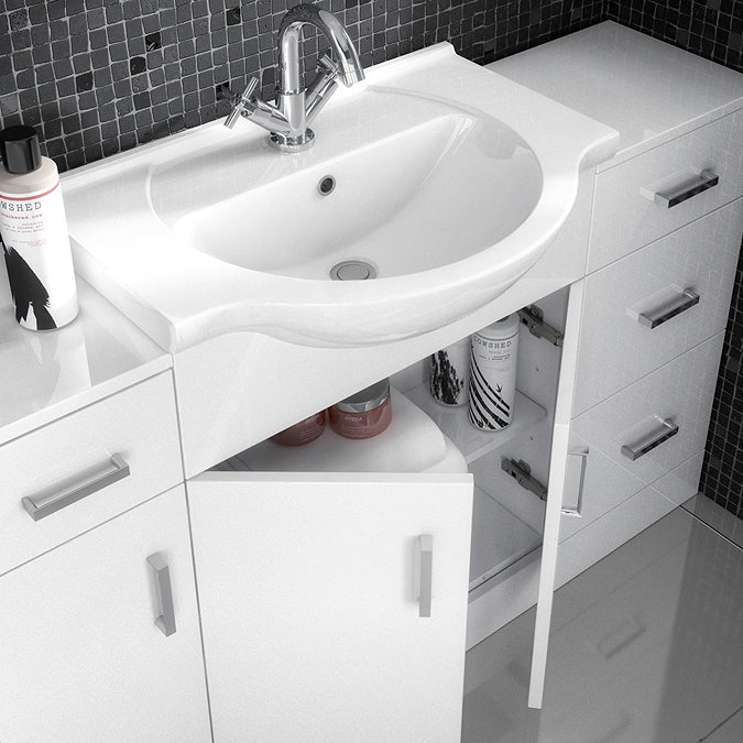 Cove White 1050mm Large Vanity Unit Profile Large Image