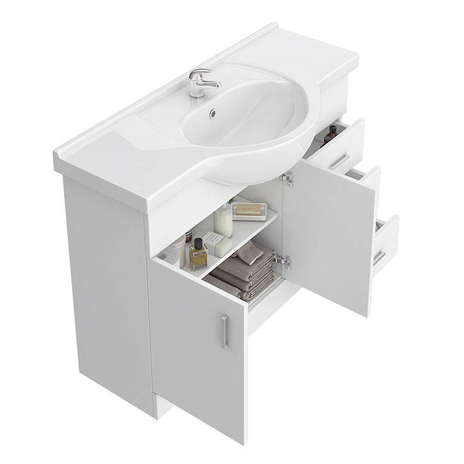 Cove White 1050mm Large Vanity Unit  Standard Large Image