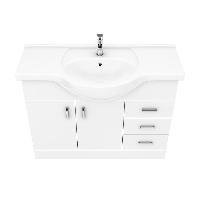 Cove White 1050mm Large Vanity Unit  In Bathroom Large Image