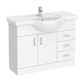 Cove White 1050mm Large Vanity Unit Large Image