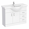 Cove White 1050mm Large Vanity Unit with Chrome Handles