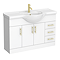 Cove White 1200mm Large Vanity Unit with Brushed Brass Handles