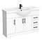 Cove White 1200mm Large Vanity Unit with Matt Black Handles