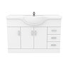Cove White 1200mm Large Vanity Unit with Chrome Handles