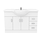 Cove White 1200mm Large Vanity Unit with Chrome Handles