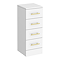 Cove White 300 x 300mm Gloss 4 Drawer Unit with Brushed Brass Handles