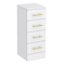 Cove White 300 x 330mm Gloss 4 Drawer Unit with Brushed Brass Handles