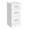 Cove White 350 x 300mm Gloss 3 Drawer Unit with Brushed Brass Handles