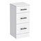 Cove White 350 x 330mm Gloss 3 Drawer Unit with Matt Black Handles