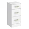 Cove White 350 x 330mm Gloss 3 Drawer Unit with Brushed Brass Handles