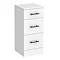 Cove White 350 x 330mm Gloss 3 Drawer Unit with Matt Black Handles