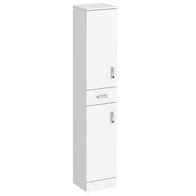 Cove White 350mm Gloss Tallboy Unit - Depth 300mm Large Image