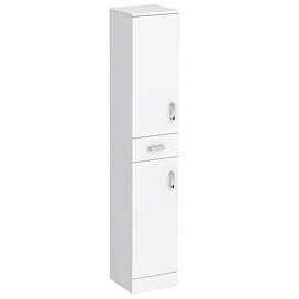Cove White 350mm Gloss Tallboy Unit - Depth 330mm Large Image