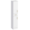 Cove White 350mm Gloss Tallboy Unit with Brushed Brass Handles - Depth 330mm