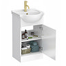 Cove White 450mm Small Vanity Unit with Brushed Brass Handle