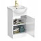 Cove White 450mm Small Vanity Unit with Brushed Brass Handle