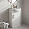 Cove White 450mm Small Vanity Unit with Brushed Brass Handle