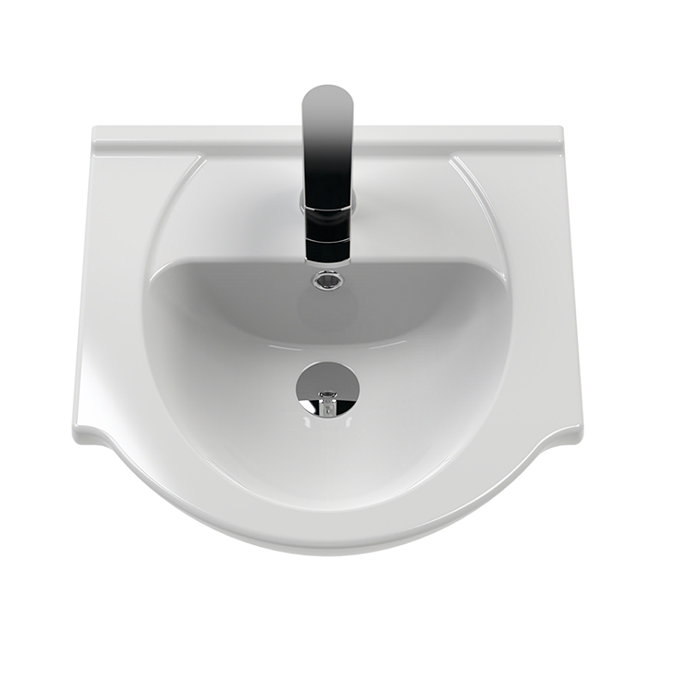 Cove White 450mm Small Vanity Unit with Brushed Brass Handle