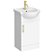 Cove White 450mm Small Vanity Unit with Brushed Brass Handle