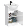 Cove White 450mm Small Vanity Unit with Matt Black Handle