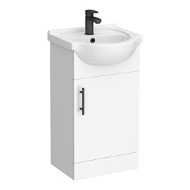 Cove White 450mm Small Vanity Unit with Matt Black Handle