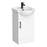 Cove White 450mm Small Vanity Unit with Matt Black Handle