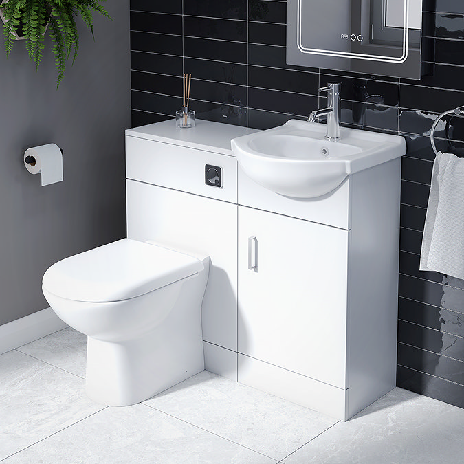 Cove White 450mm Small Vanity Unit with Chrome Handle