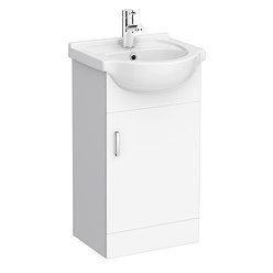 Cove White 450mm Small Vanity Unit with Chrome Handle