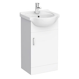Cove White 450mm Small Vanity Unit with Chrome Handle