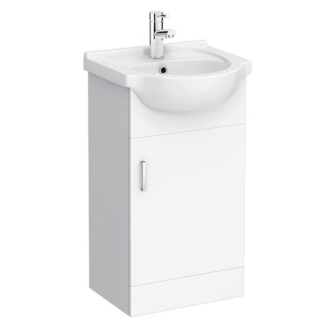 Cove White 450mm Small Vanity Unit with Chrome Handle