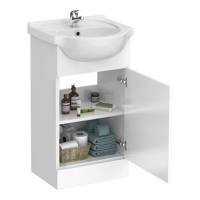 Cove White 450mm Vanity Unit (Flat Packed) Profile Large Image