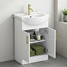 Cove White 550mm Vanity Unit with Brushed Brass Handles