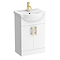 Cove White 550mm Vanity Unit with Brushed Brass Handles