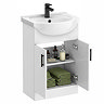 Cove White 550mm Vanity Unit with Matt Black Handles
