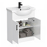 Cove White 650mm Vanity Unit with Matt Black Handles