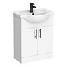 Cove White 650mm Vanity Unit with Matt Black Handles