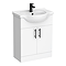 Cove White 650mm Vanity Unit with Matt Black Handles