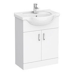 Cove White 650mm Vanity Unit with Chrome Handles