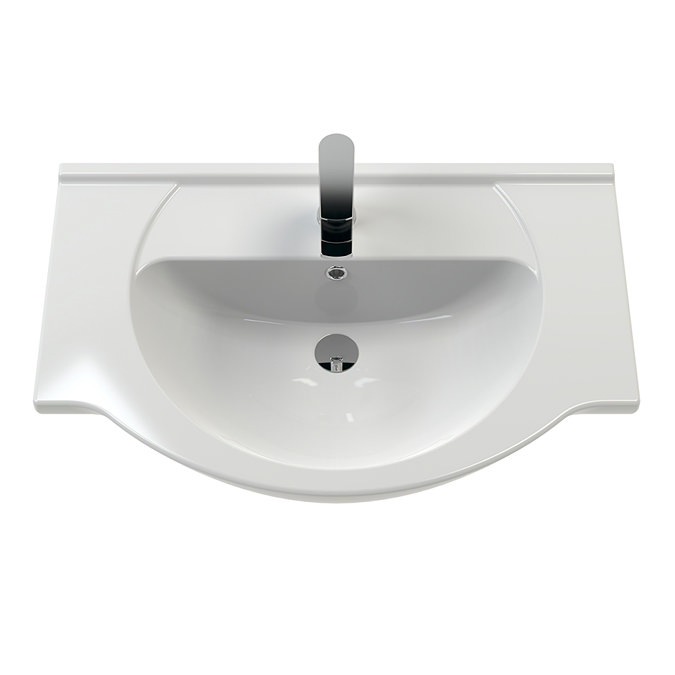 Cove White 750mm Vanity Unit with Matt Black Handles