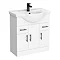 Cove White 750mm Vanity Unit with Matt Black Handles